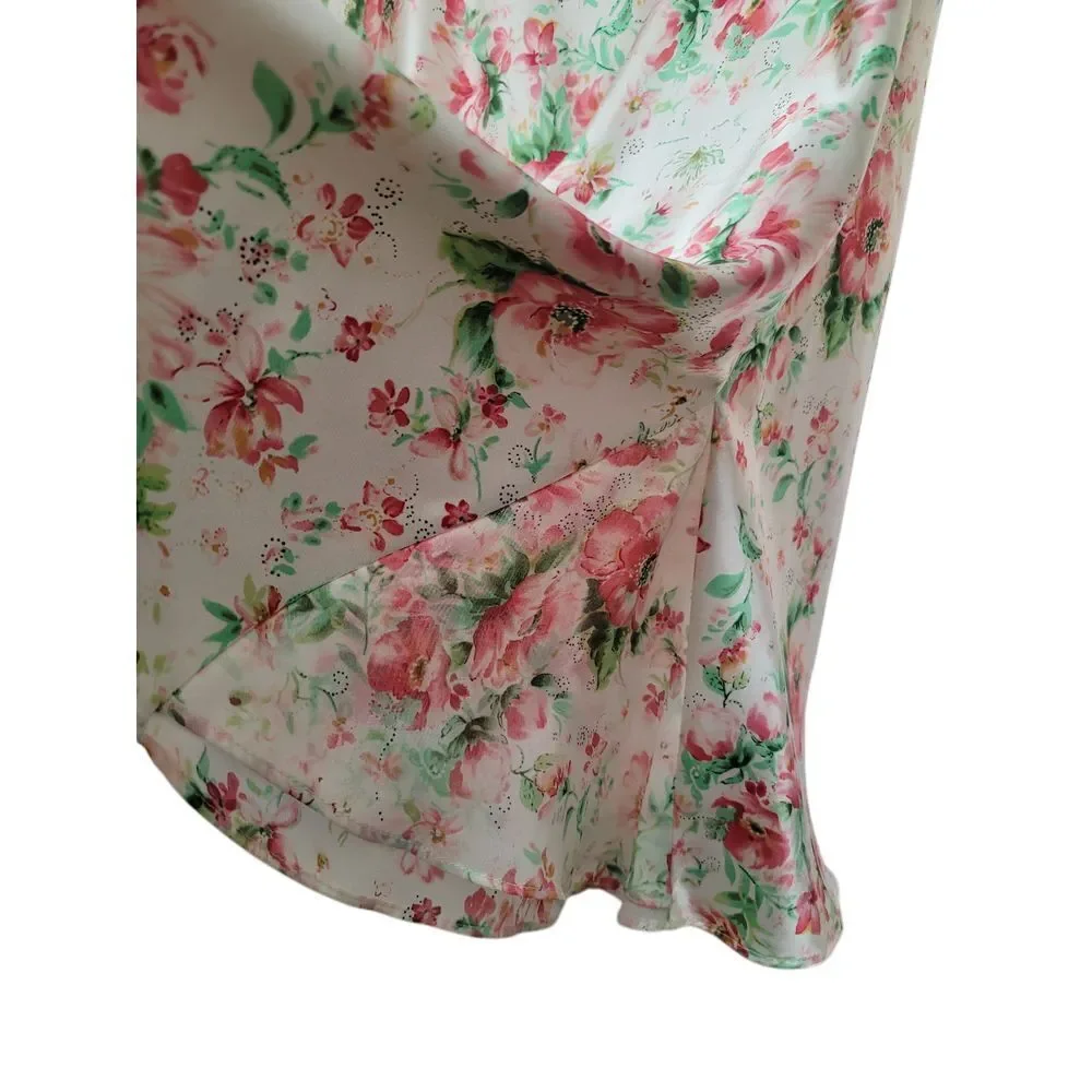 Vtg Enchanting Womans Size 1X Floral Slip Babydoll Nightgown Lingerie sexy satin - Picture 5 of 8